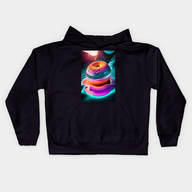 Giant Donuts in a jelly pool Kids Hoodie by Fun and Cool Tees